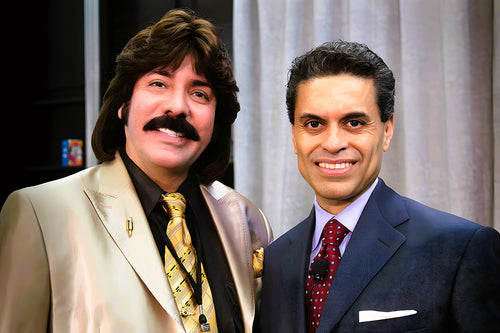 Shawn Rae and Fareed Zakaria CNN journalist and host together smiling in formal attire